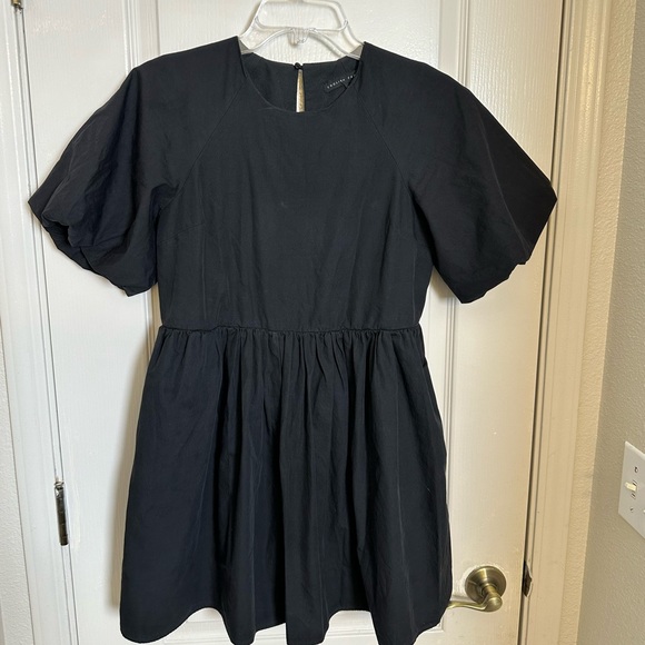 English Factory Black Puff Sleeve Mini Dress Sz XS - Picture 1 of 4